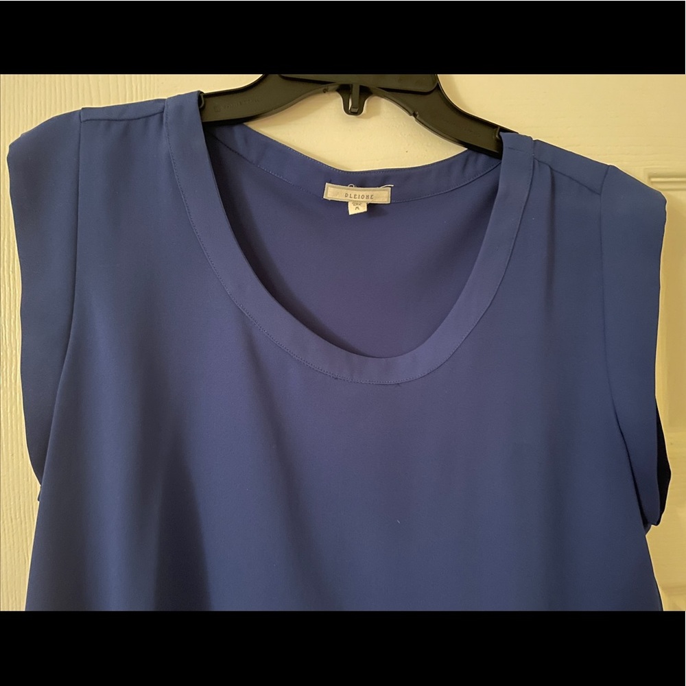 Pleione Medium Blue Top w/ Pleated Back - Picture 2 of 4